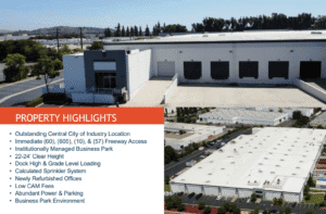 industrial warehouse for lease City of Industry CA Don Julian HighLights