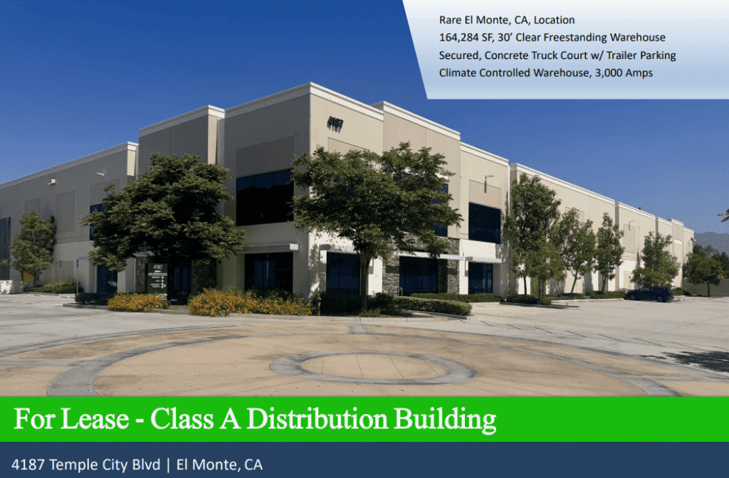 Class A Distribution Warehouse for Lease – 4187 Temple City Blvd, El Monte, CA